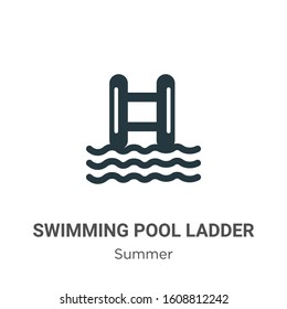 Swimming pool ladder glyph icon vector on white background. Flat vector swimming pool ladder icon symbol sign from modern summer collection for mobile concept and web apps design.