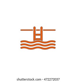 Swimming pool ladder icon.