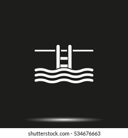 Swimming pool ladder icon.