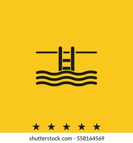 Swimming pool ladder icon.