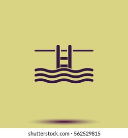 Swimming pool ladder icon.