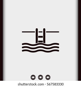 Swimming pool ladder icon.