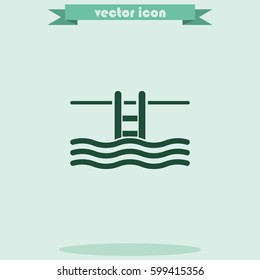 Swimming pool ladder icon.