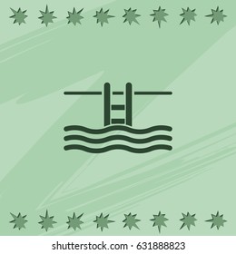 Swimming pool ladder icon.