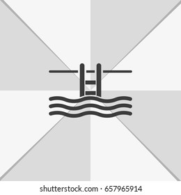 Swimming pool ladder icon.