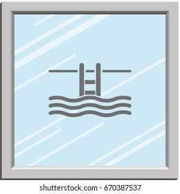 Swimming pool ladder icon.