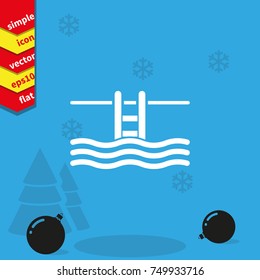 Swimming pool ladder icon.