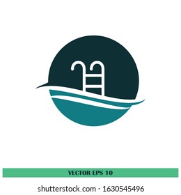 Swimming pool ladder icon design element vector eps10