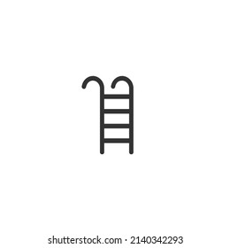 Swimming pool ladder icon design element vector in modern flat sign