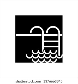 Swimming Pool Ladder Icon Vector Art Illustration
