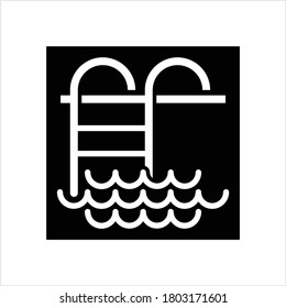 Swimming Pool Ladder Icon Vector Art Illustration