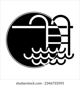 Swimming Pool Ladder Icon Vector Art Illustration