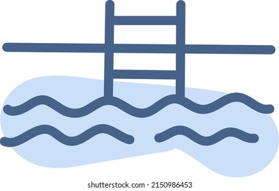 Swimming pool ladder, illustration, vector on a white background.