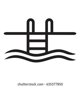 swimming pool ladder sign,Pool flat icon