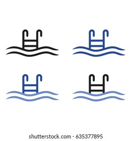 swimming pool ladder sign,Pool flat icon