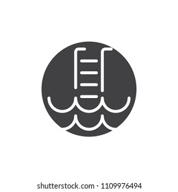 Swimming pool ladder vector icon. filled flat sign for mobile concept and web design. Hotel simple solid icon. Symbol, logo illustration. Pixel perfect vector graphics