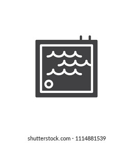Swimming pool with ladder vector icon. filled flat sign for mobile concept and web design. Water park area simple solid icon. Symbol, logo illustration. Pixel perfect vector graphics