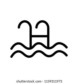 Swimming Pool Ladder Vector Icon. Simple, modern flat vector illustration for mobile app, website or desktop app ,white background