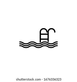Swimming Pool Ladder vector icon - high quality