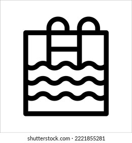 Swimming pool ladder vector icon, on a white background.