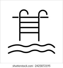 Swimming Pool Ladder vector icon