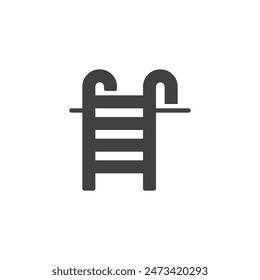 Swimming pool ladder vector icon. filled flat sign for mobile concept and web design. Pool Ladder glyph icon. Symbol, logo illustration. Vector graphics