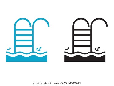 Swimming Pool Ladder vector icon Thin sign of water sport, gym pictogram
