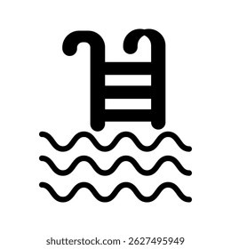 Swimming Pool Ladder vector icon