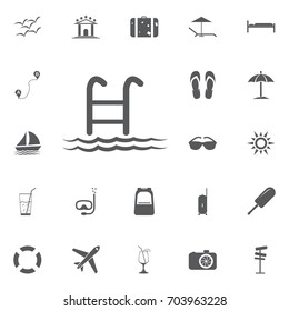 Swimming Pool Ladder Vector Icon. Simple, modern flat vector illustration for mobile app, website or desktop app Summer set