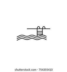 Swimming Pool Ladder Vector Icon. Simple, modern flat vector illustration for mobile app, website or desktop app on white background