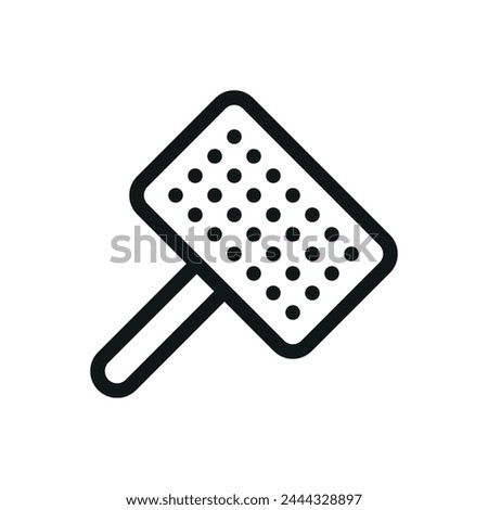 Swimming pool leaf net isolated icon, pool skimmer net vector symbol with editable stroke