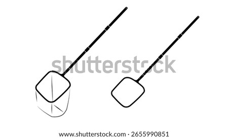 Swimming Pool Leaf Skimmer , black isolated silhouette