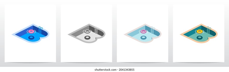 Swimming Pool Letter Logo Design B