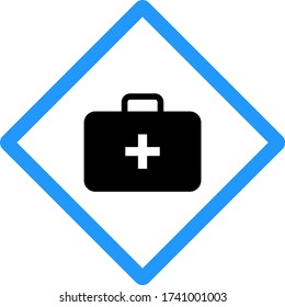 swimming pool and lifeguard first aid kit concept vector blue color icon design, Pool and beach safety equipment  on white background