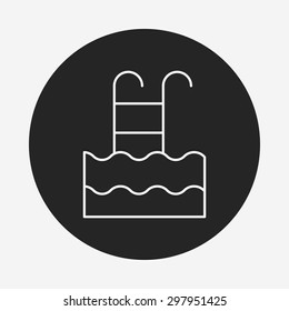 swimming pool line icon
