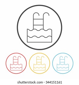 swimming pool line icon