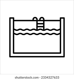 Swimming pool line icon. Pool activity vector outline sign. vector illustration on white background