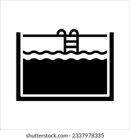 Swimming pool line icon. Pool activity vector outline sign. vector illustration on white background