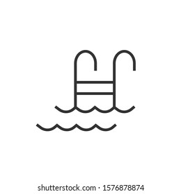 swimming pool line icon aquapark symbol