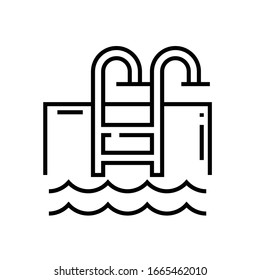 Swimming pool line icon, concept sign, outline vector illustration, linear symbol.