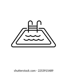 Swimming pool line icon, concept sign, outline vector illustration, linear symbol.