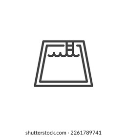 Symbol für die Schwimmbadlinie. lineares Stilzeichen für mobiles Konzept und Webdesign. Umriss-Vektorsymbol zusammenfassen. Symbol, Logo-Abbildung. Vektorgrafik