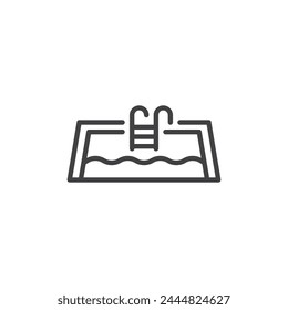 Swimming pool line icon. linear style sign for mobile concept and web design. Resort Pool outline vector icon. Symbol, logo illustration. Vector graphics