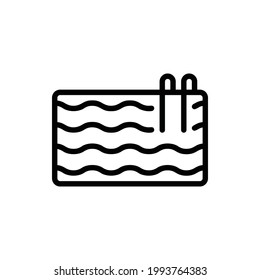 Swimming Pool, Pool Line Icon Logo Illustration Vector Isolated. Travel and Tourism Icon-Set. Suitable for Web Design, Logo, App, and Upscale Your Business.