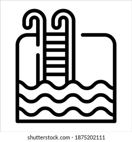 swimming pool line icon,  real estate  web and mobile icon