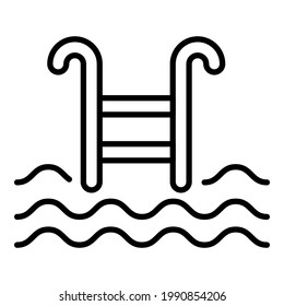 Swimming pool line icon, vector illustration
