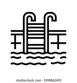 vector de icono de la línea de piscina. signo de la piscina. símbolo de contorno aislado ilustración negra
