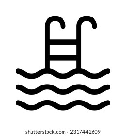 Swimming pool line icon. Vector graphics