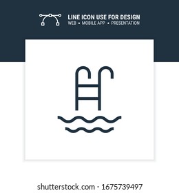 Swimming pool line style icon design, vector illustration.