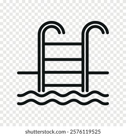 swimming pool line vector icon